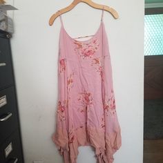 Brand New Free People Dress! Back Is Open And Straps Are Adjustable. Dress Is Asymmetrical With The Sides Longer. Summer Daywear Dresses With Handkerchief Hem, Spring Bohemian Asymmetrical Midi Dress, Spring Vacation Midi Dress With Handkerchief Hem, Spring Midi Dress With Handkerchief Hem, Pink Midi Dress With Asymmetrical Hem For Beach, Pink Asymmetrical Hem Midi Dress For Beach, Spring Daywear Dresses With Handkerchief Hem, Spring Flowy Midi Dress With Handkerchief Hem, Flowy Midi Dress With Handkerchief Hem For Spring