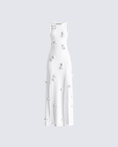 Look simply stunning in this white floral maxi dress ☺️ All mesh, white flower details, plus a double front slit make for the perfect fit that will have you feeling divine all day and night 🤍

Note: Leave little to the imagination -- dress is sheer & undergarments are not included 🤭 White Convertible, White Corset Dress, White Floral Maxi Dress, Red Mini Skirt, Dressy Outfits, Looks Style, Day And Night, Lookbook Outfits, Floral Maxi