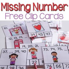 the missing number free clip cards are great for kids to practice counting and addition skills