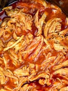 the food is prepared and ready to be cooked in the crock pot for cooking