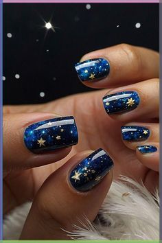 Take some time for self-care and indulge in a relaxing nail painting session. Experiment with different designs and techniques Nail Art Bleu, Night Nails, Short Nail Art, Thanksgiving Nail Art, Polish Art, Short Nails Art