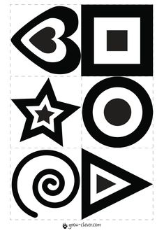 an image of black and white shapes with the letters b, c, d on them