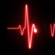 two red heart beat lines on a black background