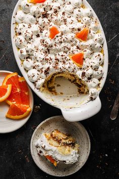 In addition to the delicious and iconic Italian tiramisu, this recipe includes a layer of zesty oranges and chocolate making it a unique and surprising desert.