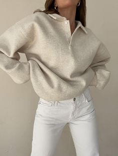 Airport Sweatshirt | Oat – Rumored Obx Fits, Fall Knits, Neutral Clothes, Mock Neck Sweatshirt, Pearl Gray, Coastal Grandmother, Pilates Princess, Neutral Outfit, Now Open