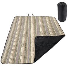 an image of a blanket and bag set up on the ground with it's cover open