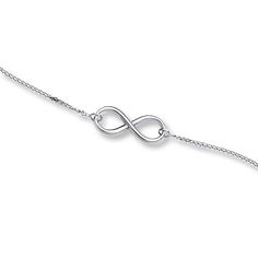 This elegant bracelet for her features an infinity symbol suspended between cable chains. Fashioned in 14K white gold, the bracelet adjusts from 7 to 7.5 inches in length, and secures with a lobster clasp. Tattoos Moon, Moon Tattoos, Bracelet For Her, Infinity Tattoos, Gold Stock, Jewelry Education, Jewelry Advice, Jared The Galleria Of Jewelry, Infinity Symbol