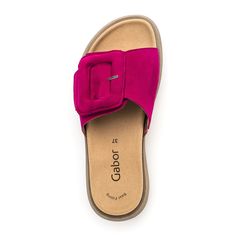 The 43751-10 Slide Sandal in Pink Samtchevreau for Women from Gabor. Elevate your summer style with the Gabor 43751-10 Slide Sandal. Designed for both comfort and elegance, these slide sandals feature a chic pink hue and a luxurious suede upper. Step into sophistication and shop now for the perfect addition to your warm-weather wardrobe! Material: Suede Heel Height: 10 MM Gabor Shoes, Men's High Top Sneakers, Shoes Stand, Chic Pink, Desert Boots, Fun Fashion, Boots And Sneakers, Sandal Women, Boot Sandals