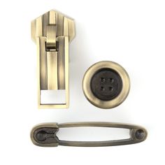 an image of a door handle and knobs on a white background with clipping