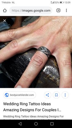 someone is getting their wedding ring tattooed on their finger and it looks like they are going to get married