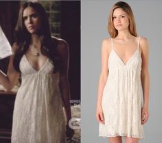 Vampire Diaries Style! Vampire Diaries Fashion, White V Neck Dress, Pretty Little Liars Fashion, Worn On Tv, Wardrobe Clothes, Bonnie Bennett