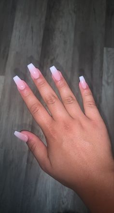 Baby Bloomer Nails, Baby Pink Nails Acrylic, Baby Boomers Nails, Nails Rose, Pink French Nails, Baby Pink Nails, Tapered Square Nails, Bunny Nails