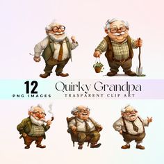 Old Man Illustration, Superhero City, Beard Illustration, Grandpa Funny, Man Illustration, Wedding Cards Handmade, Scrapbooking Stickers, Tshirt Bag, Simple Cartoon