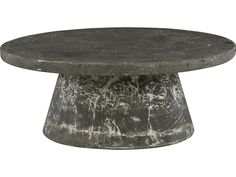 a round table with black and white paint on the top, sitting in front of a white background