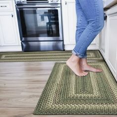 Amazing green green rug. It absorbs spills and protects the floor. It is washable and pet friendly. It will make your room look beautiful. This braided rug will work well with all green theme furniture and decoration. Popular Uses For 27" x 45" Indoor Outdoor Washable Rug Size: 27" x 45". Kitchen Rugs Washable, Country Rugs, Natural Jute Rug, Braided Area Rugs, Braided Jute Rug, Braided Rug, Oval Rugs, Red Barns, Rectangular Rugs