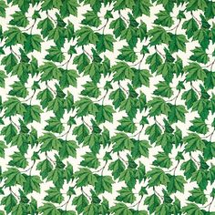 a green and white background with leaves on it