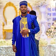 Agbada for Menafrican Men Clothing African Wedding Suit - Etsy Serbia Nigerian Traditional Clothing, Nigeria Fashion, Nigerian Outfits, Nigerian Dress, Costume Africain, Nigerian Men Fashion, Latest Fashion Dresses, Nigerian Styles, African Men Fashion