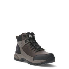 Hit the trails with these Meadows Hiking Boots from Ozark Trail. Comfort meets durability with a breathable mesh lining and high-traction outsole to help keep you stable as you get your steps in outdoors. These mens boots feature a waterproof design so you can take on tougher trails and puddles that come your way. A molded midsole adds more softness that surrounds your foot in every step. Only at Walmart. Size: 11.  Color: Brown.  Gender: male.  Age Group: adult. Rugged High-top Waterproof Boots With Shock Resistance, Rugged High-top Waterproof Boots Shock Resistant, Rugged High-top Waterproof Shock Resistant Boots, Slip-resistant Lace-up Hiking Boots For Adventure, Rugged Shock Resistant Work Boots, Functional Shock-resistant Boots For Outdoor Work, Slip-resistant Lace-up Hiking Boots For Outdoor Work, Shock Resistant Leather Hiking Boots For Outdoor Activities, Rugged Shock Resistant Outdoor Boots