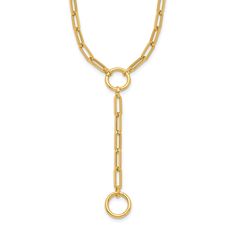 This luxurious 14k gold half-paperclip chain necklace, made in Italy, offers exceptional craftsmanship and versatility. Featuring 2 charm connectors and a detachable chain, it allows you to customize your look effortlessly. Add your favorite charms or remove the long chain for a sleek, minimalist style. Perfect for layering or wearing solo, this Y-shaped lariat necklace combines links with modern sophistication. ✪ FEATURES * Crafted with premium 14K gold, ensuring durability and a luxurious fini Yellow Gold Lariat Jewelry With Paperclip Chain, Yellow Gold Lariat Necklace With Paperclip Chain, Yellow Gold Link Lariat Necklace, Formal Lariat Jewelry With Paperclip Chain, Modern Yellow Gold Lariat Chain Necklace, Gold Lariat Necklace With Paperclip Chain, Paperclip Chain Necklace, Fancy Necklace, Yellow Gold Chain