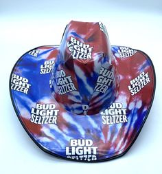 Bud Light Seltzer Americana Tie-Dye July 4th Unisex Curved Cowboy Hat Patriotic. Please see pics last RWB Bud light Seltzer hat! I have others please check out my other listings and Make offers you’ll be surprised on what I’ll accept!! 4th Of July Hats, Bud Light, Cowboy Hat, July 4th, Cowboy Hats, 4th Of July, Accessories Hats, Cowboy, Tie Dye