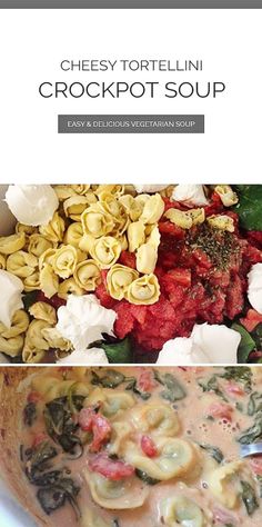 two pictures with different types of food in the same bowl and one has pasta shells