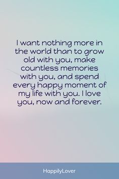 a quote that says, i want nothing more in the world than to grow old with you