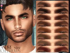 an image of male eyes and eyebrows for the simse game, adore n02 eyebrows