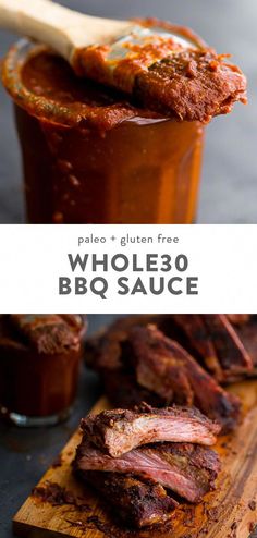 the barbecue sauce has been made with whole meat