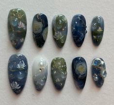 Jellyfish Nails, Fairy Nail Art, Kutek Disney, Vintage Nails, Pretty Gel Nails, Really Cute Nails, Kawaii Nails, Manicure Y Pedicure, Dream Nails