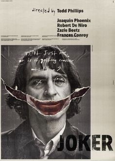 a poster with the words joker written on it's face and an open mouth