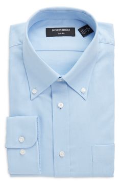 Breathable cotton oxford cloth keeps you crisp and smart all day in a dress shirt topped with a classic button-down collar. Front button closure Button-down collar Rounded, adjustable button cuffs Chest patch pocket 100% cotton Machine wash, tumble dry Imported Smart Cotton Dress Shirt For Spring, Light Blue Button-up Dress Shirt For Semi-formal Occasion, Business Casual Cotton Dress Shirt, Light Blue Cotton Dress Shirt With Button Closure, Light Blue Button-up Dress Shirt For Office, Business Cotton Dress Shirt With Button Closure, Blue Button-up Dress Shirt For Daywear, Cotton Dress Shirt With Button Closure For Daywear, Classic Blue Cotton Dress Shirt