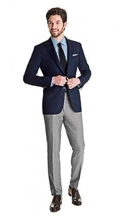 Semi-formal Blue Wool Blazer, Ralph Lauren Semi-formal Elegant Suits, Ralph Lauren Elegant Semi-formal Suits, Striped Blazer Outfit, Ralph Lauren Semi-formal Sport Coat, Ralph Lauren Semi-formal Suit, Navy Blazer Outfits, Blue Blazer Outfit, Light Blue Dress Shirt