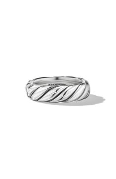 a white gold ring with twisted design