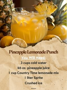 a recipe for pineapple lemonade punch