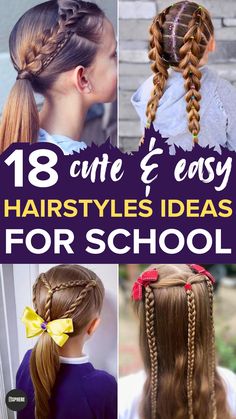 Looking for cute and easy hairstyles for school in 2024? These 18 simple and stylish hair ideas are perfect for busy mornings! From quick braids to low-maintenance ponytails and trendy buns, these looks are ideal for every hair type and length. Get ready to step up your everyday hair game with fresh, school-ready styles that are quick, adorable, and easy to recreate. Save time and look great all week with these go-to hairstyles for school! 5 Minute School Hairstyles, Cute And Easy Hairstyles To Do On Yourself Simple, Long Hair Ideas For School, Simple School Hairstyles Kids, Hair Ideas For School Picture Day, School Hair For Kids, Hảir Style For Girl, Hair For School Photos, Girls School Hairstyles Kids