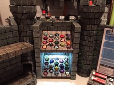 a castle made out of legos and other items