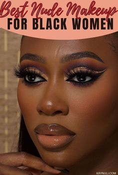 Makeup Looks For Brown Women, Brown Smokey Eye Black Women, Maybelline Makeup Tutorial, Eye Shadow Tutorial Black Women, Smoky Black Eye Makeup Black Women, Eyeshadow On Dark Skin Black Women, Nude Makeup Looks, Dark Skin Smokey Eye Black Women, Natural Eyeshadow Looks