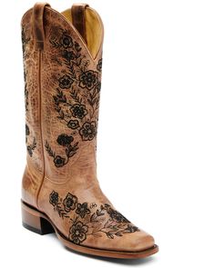 Shyanne Women's Wildflower Western Boots - Square Toe, Honey Cowgirl Boots Square Toe, Shyanne Boots, Womens Cowgirl Boots, Boot Barn, Boots Square Toe, Square Toe Boots, Cowboy Boots Women, Leather Pulls, Boots For Sale