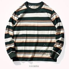 Wiaofellas Autumn Winter Japanese Heavyweight 300g Pure Cotton Long-sleeved Striped T-shirt Men's Fashion Loose Retro Casual Bottoming Tops Winter Crew Neck Khaki Top, Khaki Crew Neck Top For Winter, Winter Khaki Crew Neck Top, Khaki Long Sleeve T-shirt For Streetwear, Striped Long Sleeve T-shirt For Streetwear, Long Sleeve Khaki T-shirt For Fall, Khaki Long Sleeve T-shirt For Fall, Fall Long Sleeve Khaki T-shirt, Khaki Long Sleeve Relaxed Fit T-shirt