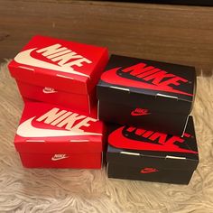 Brand New* - Purchase & I Will Send 6 Sets For $55 There Are 4 Different Color Combos - Each Pair Comes In Mini Red Or Black Shoe Box (Look How Cute They Are & They Have All The Sizing Details As Well!!) We Also Sell Bulk!!! Please Message Me For Bulk Deal More Than 20 Pairs Available White Nike Hoodie, Nike Tech Fleece Hoodie, All Black Nikes, Tech Fleece Hoodie, Nike Slides, Grey Backpacks, Red Or Black, Black Fitness, Nike Jersey