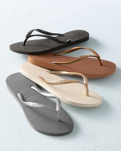 Pair this summertime staple with a swimsuit or maxi dress, for a day at the beach or a night on the boardwalk. Made by Havaianas, a flip-flops icon since 1962, with signature quality, all-day comfort, and a textured rice-pattern footbed. By Havaianas. Flip-flop silhouette. Slim straps. Brazil. Haviana Flip Flops Outfits, Beach Sandals Flip Flops, Cute Flip Flops, Rubber Flip Flops, Havaianas Flip Flops, Summer Flip Flops, Beach Flip Flops, Garnet Hill, Boots For Women