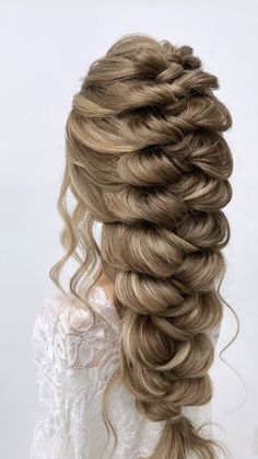 Bridal Braids For Long Hair, Aggie Wedding, Bridal Braid, Wrap Around Braid, Braids Tutorial, Bridal Braids, Beautiful Braided Hair, Waterfall Braid, Long Hair Wedding Styles