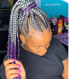 Grey Braided Hairstyles For Black Women, Grey Box Braids Silver Black Women, Box Braids Medium Length, Coloured Braids, Tree Braids Styles