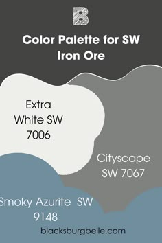 the color palette for iron ore is black, white, and gray with an extra - large