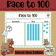 a place value game for teaching numbers to 100