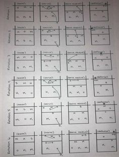 some diagrams are shown on top of a piece of paper with numbers and symbols in them