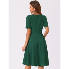 This sweetheart neckline adds a feminine touch to the dress while still maintaining a professional look. This length of the dress is usually around knee-length or slightly below, bringing a modest and appropriate choice for the workplace. Suit for summer and for many occasions, such as cocktail, formal, daily, shopping, evening and work event. Fit And Flare Knee-length Workwear Mini Dress, Classic Mini Dress With Fitted Bodice, Knee-length, Classic Knee-length Mini Dress With Fitted Bodice, Solid Knee-length Lined Dress, Fit And Flare Knee-length Midi Dress For Work, Classic Fit And Flare Knee-length Midi Dress, Classic Knee-length Lined Dresses, Classic Lined Knee-length Dresses, Elegant Heart-shaped Neckline Lined Dress