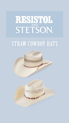 Find your favorite straw hats from Faovrite Brands like resistol and stetson at rods.com Straw Cowboy Hat, Straw Hats, Straw Hat, Straw