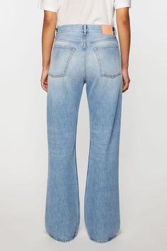 2021 jeans are cut to a loose fit with mid-waist, wide leg and long length. Made from rigid denim in light blue wash. Acne Studios 2021F Light Blue Vintage Relaxed Fit Wide Leg Flare Jeans In Recycled Denim, Mid-rise Faded Recycled Denim Flare Jeans, Summer Washed Blue Rigid Denim Flare Jeans, Wide Leg Recycled Denim Jeans, Relaxed Fit Medium Wash Flare Jeans In Recycled Denim, Relaxed Fit Medium Wash Recycled Denim Flare Jeans, Medium Wash Relaxed Fit Flare Jeans In Recycled Denim, Relaxed Fit Flare Jeans In Medium Wash Recycled Denim, Faded Wide Leg Cropped Jeans