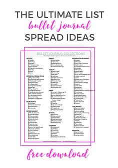 Bullet Journal Spread Ideas http://productiveandpretty.com/bullet-journal-spread-ideas/?utm_campaign=coschedule&utm_source=pinterest&utm_medium=Jennifer%20Grayeb&utm_content=Bullet%20Journal%20Spread%20Ideas Built Journal, Bullet Journal Calendrier, Collage Journaling, Bullet Journal Spread Ideas, Journal Spread Ideas, Bullet Journal Lists, Organization Bullet Journal, Journal Organization